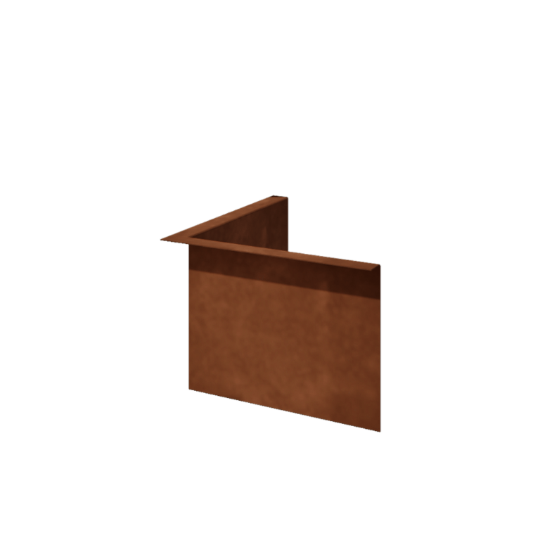 Corten jekleni vrtni robnik - Upognjen - Notranji kot - Višina 22 cm