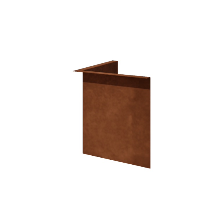 Obrobe za gredice iz jekla corten pod kotom 34 cm notranji kot