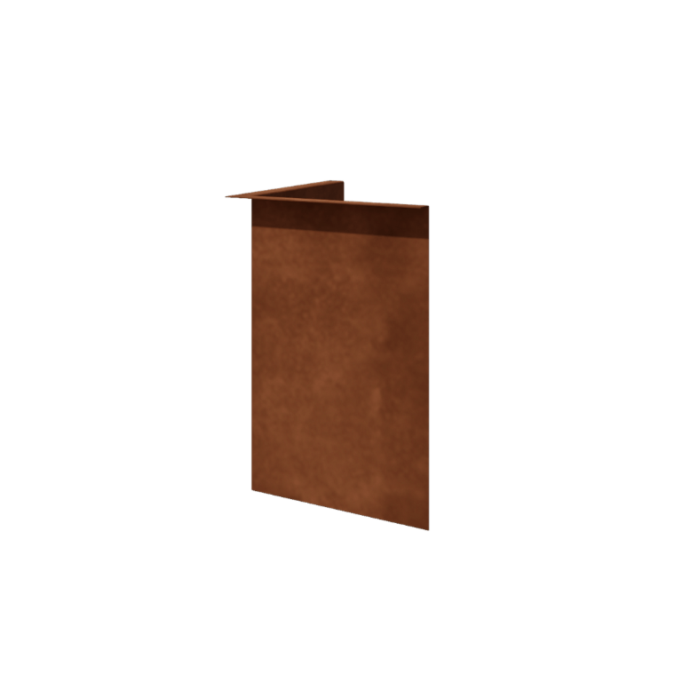Obrobe za gredice iz jekla corten pod kotom 45 cm notranji kot