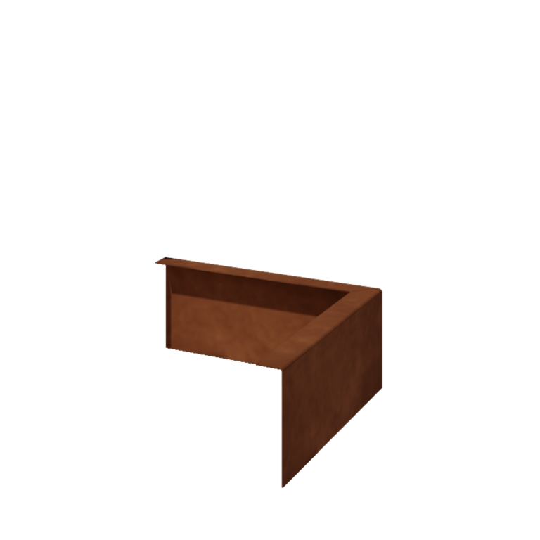 Obrobe za gredice iz jekla corten pod kotom 12 cm zunanji kot