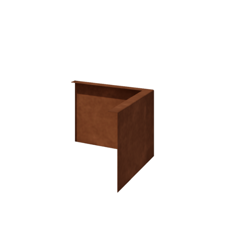 Corten jekleni vrtni robnik - Upognjen - Zunanji kot - Višina 22 cm