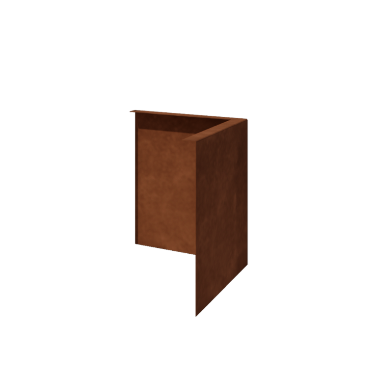 Corten jekleni vrtni robnik - Upognjen - Zunanji kot - Višina 34 cm