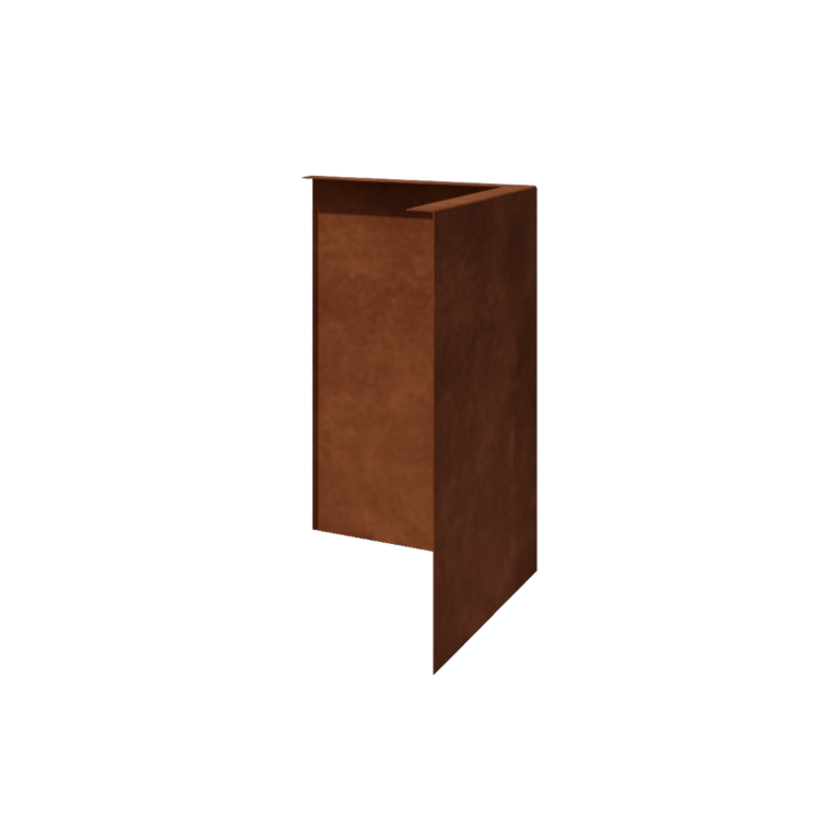 Corten jekleni vrtni robnik - Upognjen - Zunanji kot - Višina 45 cm