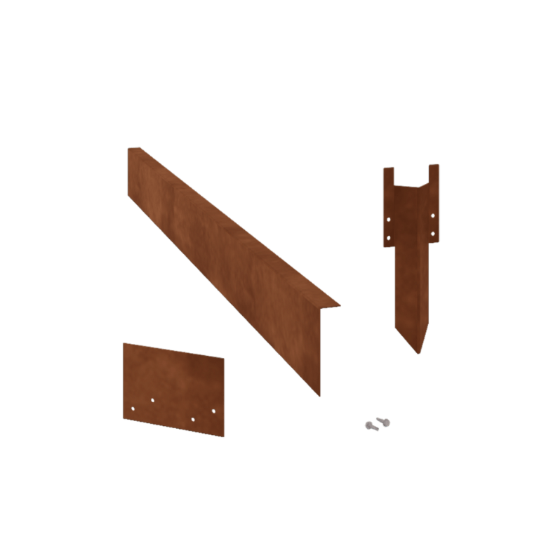 Obrobe za gredice iz jekla corten pod kotom 12 cm komplet na 24 metrov