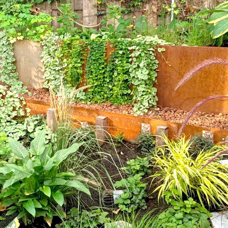 Obrobe za gredice iz jekla corten ravno 25 cm (dolžina 150 cm)