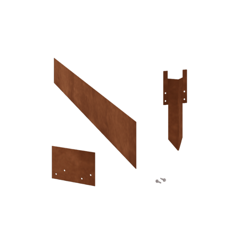 Obrobe za gredice iz jekla corten ravno 15 cm komplet na 15 metrov
