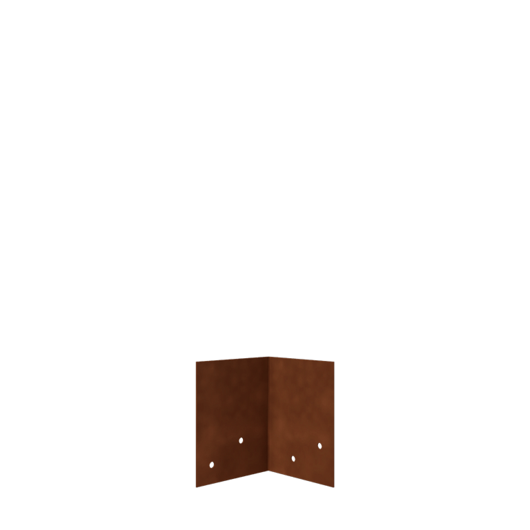 Corten jeklena spojna plošča - 90° - Višina robnega traku 12 / 15 cm