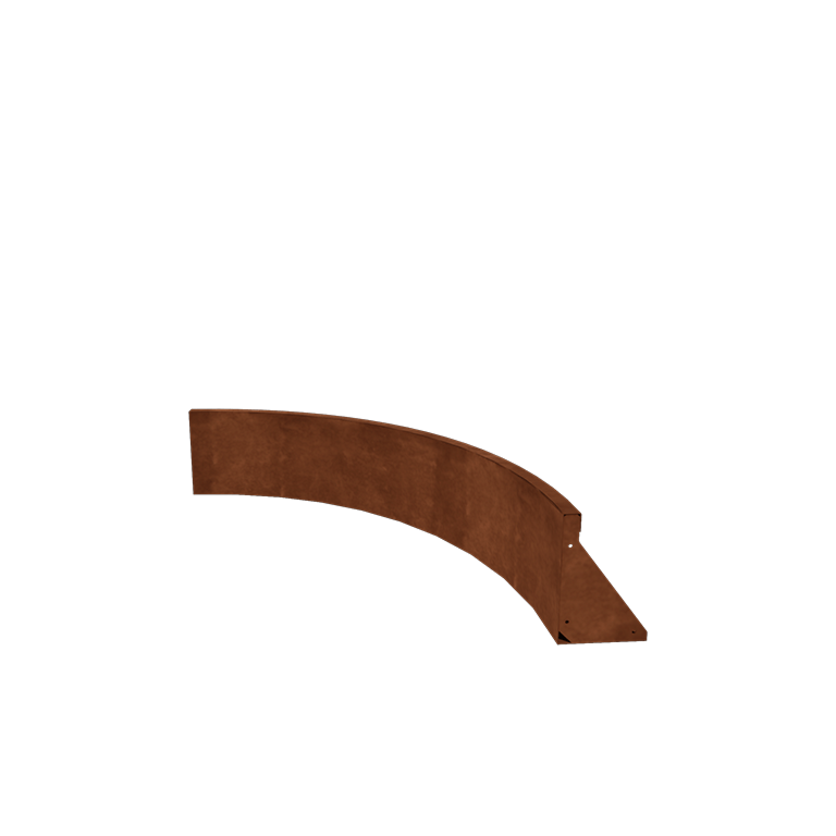 Škarpa iz jekla corten notranja krivulja 100 x 100 cm (višina 30 cm)