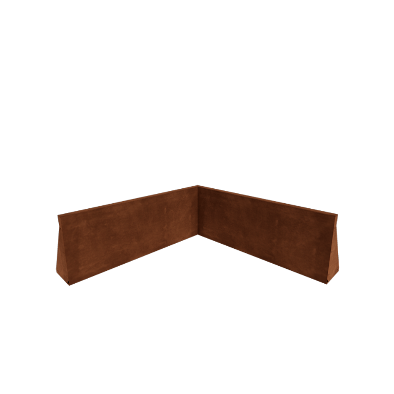 Corten jeklena škarpa - Notranji kot - 100 x 100 x 40 cm