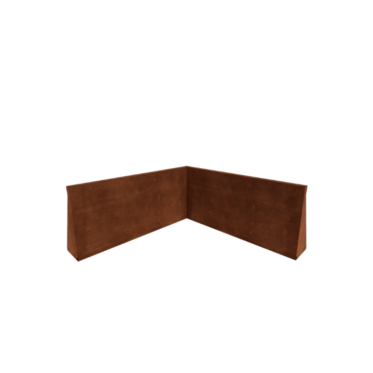 Škarpa iz jekla corten notranji kot 100 x 100 cm (višina 50 cm)