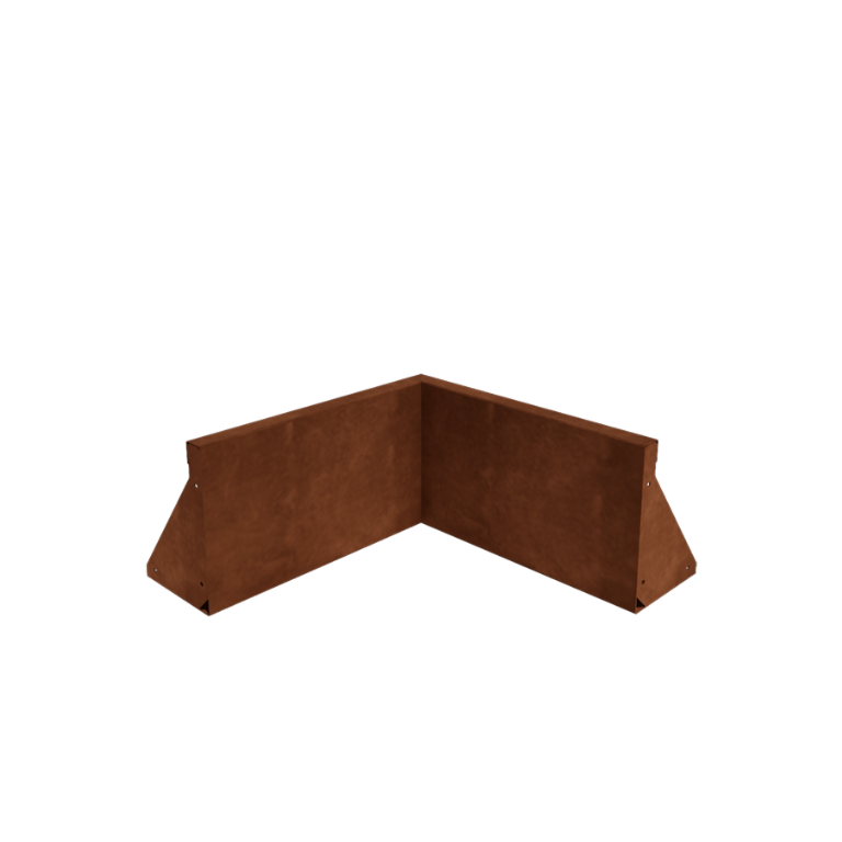 Škarpa iz jekla corten notranji kot 50 x 50 cm (višina 30 cm)