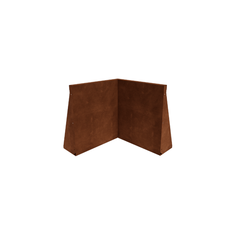 Corten jeklena škarpa - Notranji kot - 50 x 50 x 60 cm