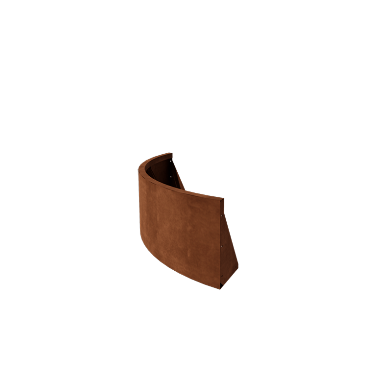 Škarpa iz jekla corten zunanja krivulja 100 x 100 cm (višina 40 cm)