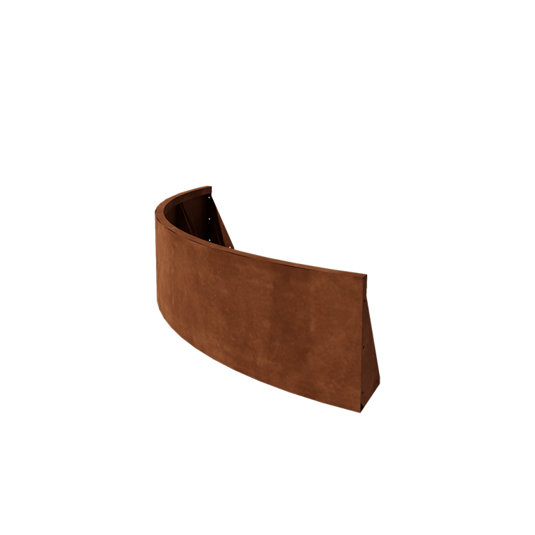 Corten jeklena škarpa - Zunanji lok - 150 x 150 x 40 cm