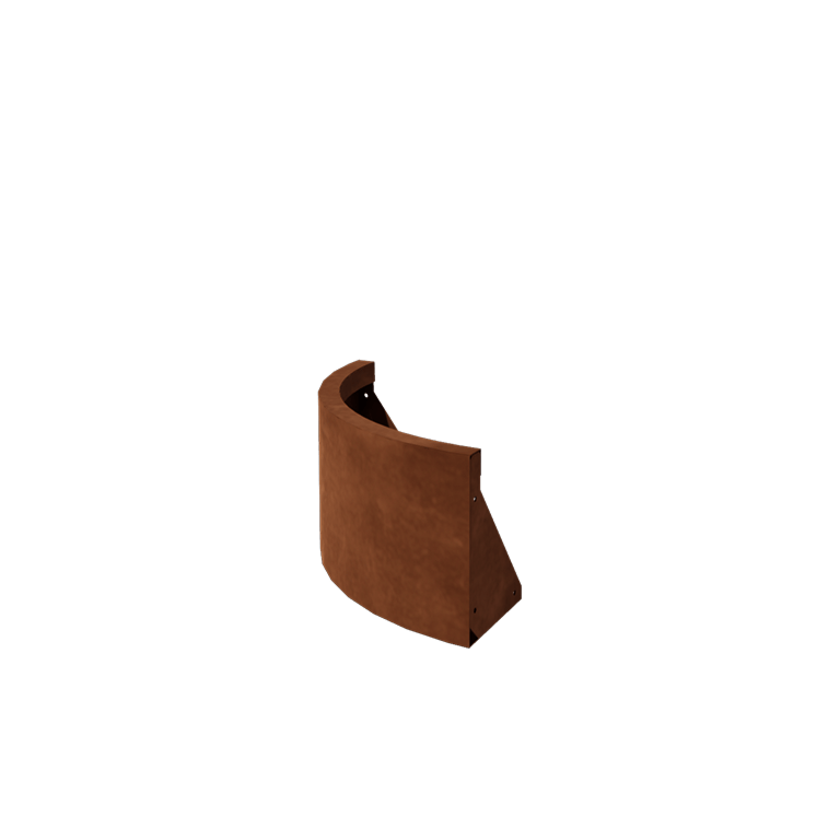 Corten jeklena škarpa - Zunanji lok - 50 x 50 x 30 cm
