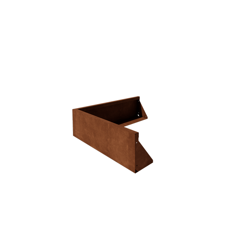 Corten jeklena škarpa - Zunanji kot - 100 x 100 x 30 cm