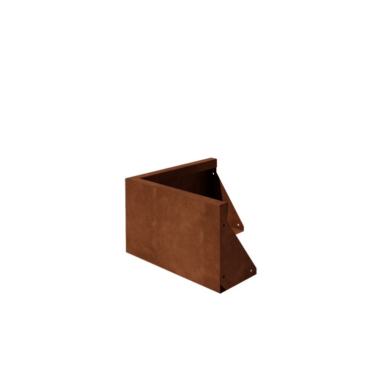 Corten jeklena škarpa - Zunanji kot - 50 x 50 x 30 cm