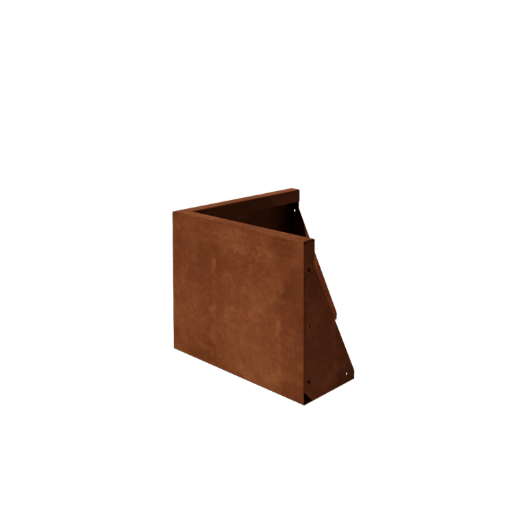 Corten jeklena škarpa - Zunanji kot - 50 x 50 x 40 cm