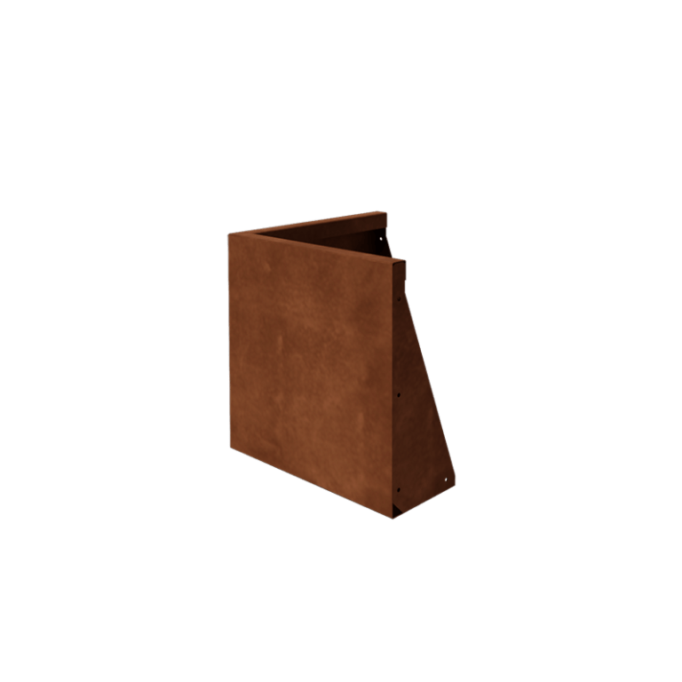Corten jeklena škarpa - Zunanji kot - 50 x 50 x 50 cm