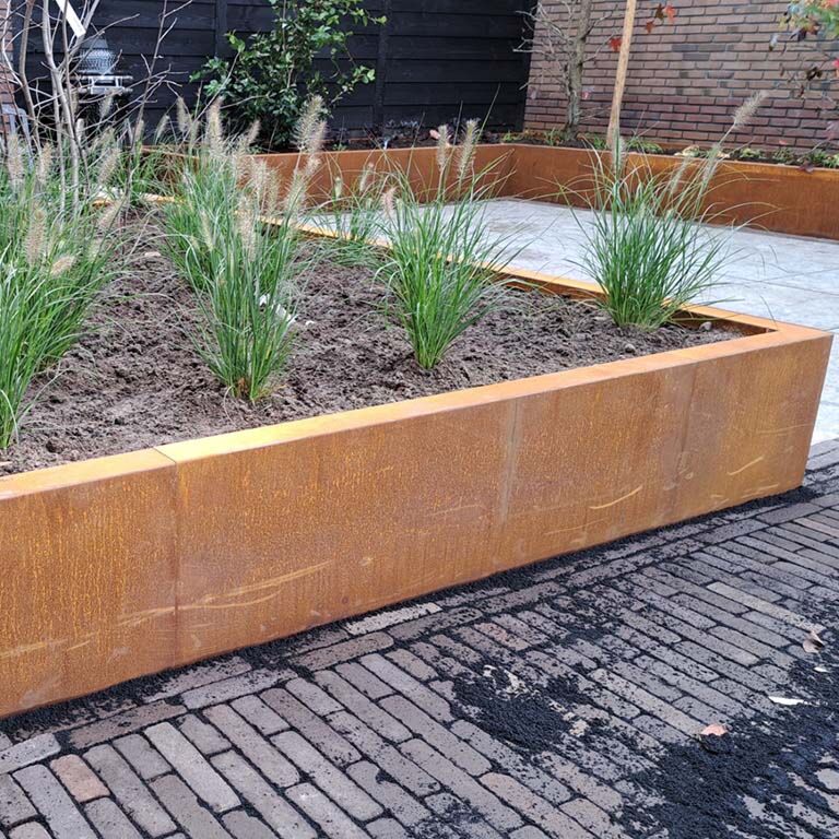 Škarpa iz jekla corten ravno 150 cm (višina 40 cm)