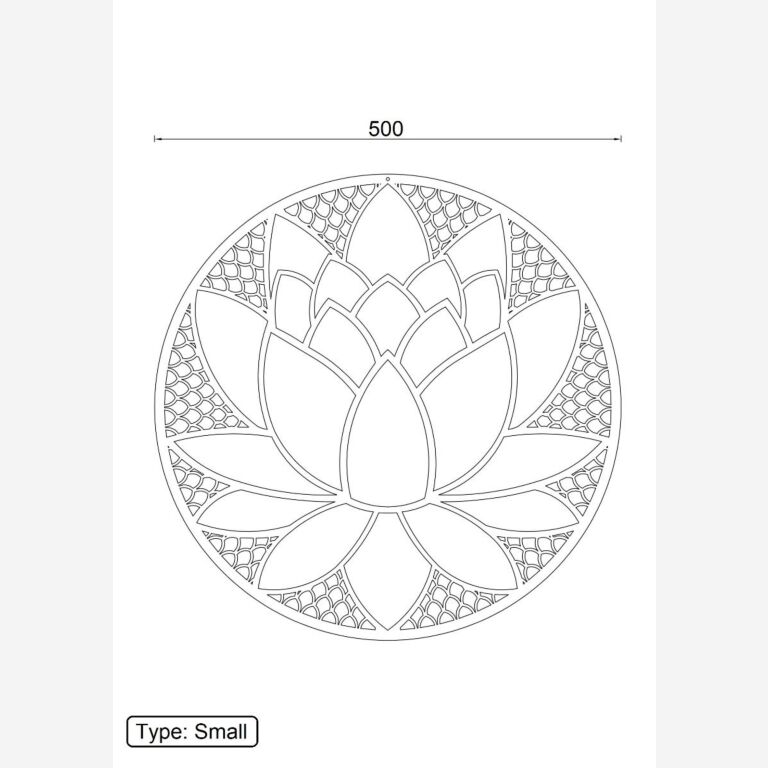 Kovinski stenska dekoracija Lotus