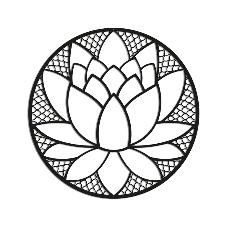 Kovinski stenska dekoracija Lotus