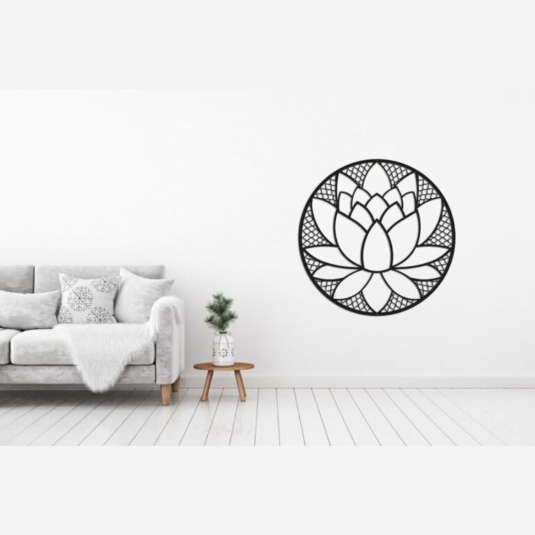 Kovinski stenska dekoracija Lotus