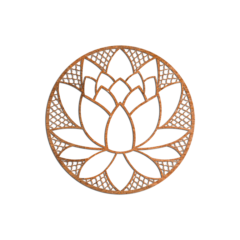 Stenska dekoracija iz jekla corten Lotus