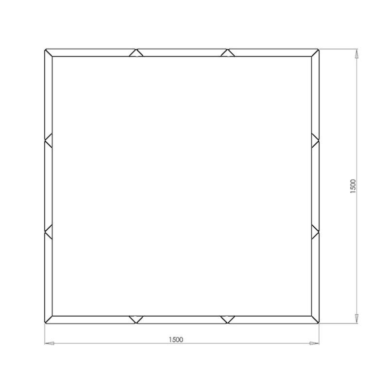 Korito za rože iz jekla corten Miami xxl 150 x 150 cm