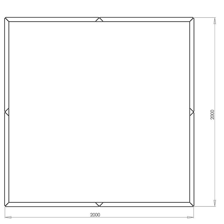 Korito za rože iz jekla corten Miami xxl 200 x 200 cm