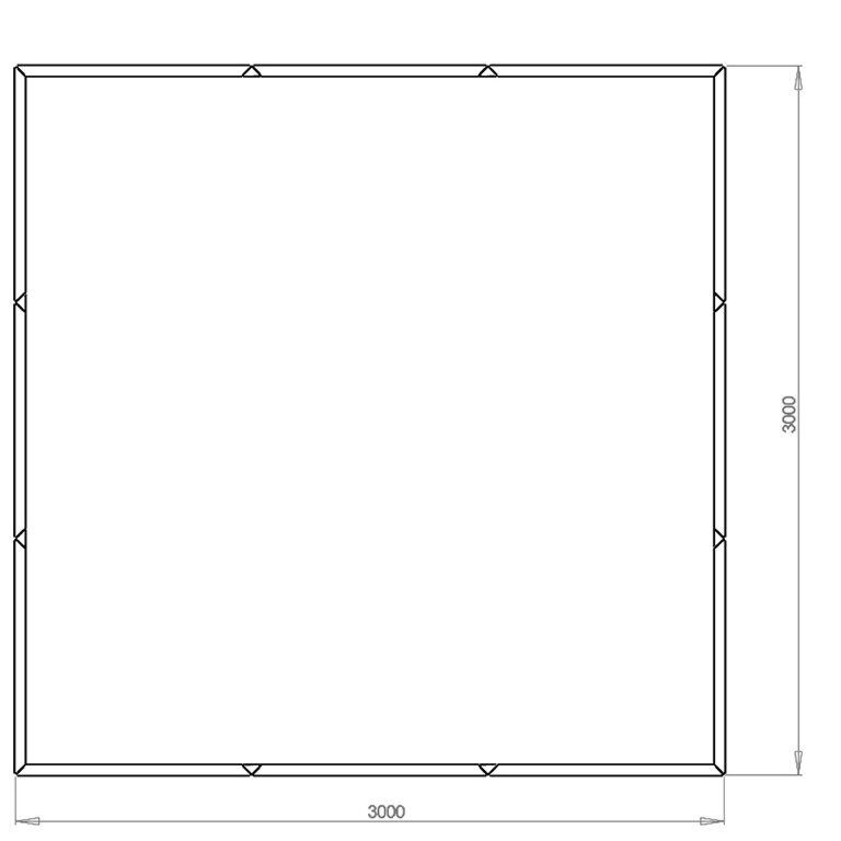 Korito za rože iz jekla corten Miami xxl 300 x 300 cm