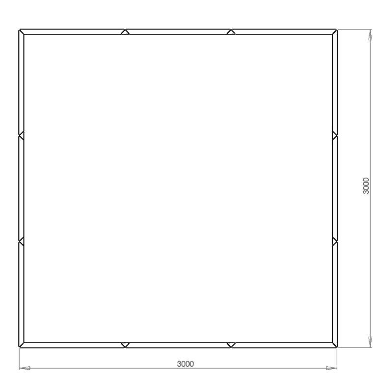 Korito za rože iz prašno barvanega jekla Miami xxl 300 x 300 cm