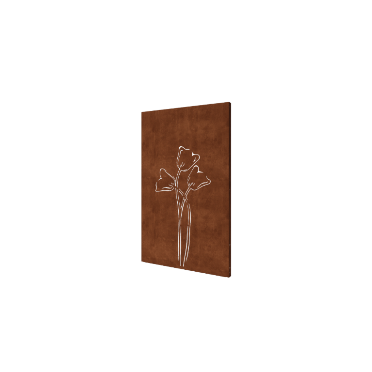 Corten jekleni panel - Tulipan Simetričen - 120 x 6 x 190 cm