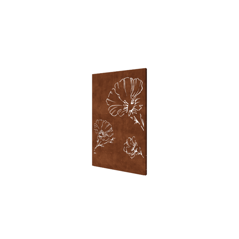 Vrtna plošča iz jekla corten mak 120 x 6 x 190 cm