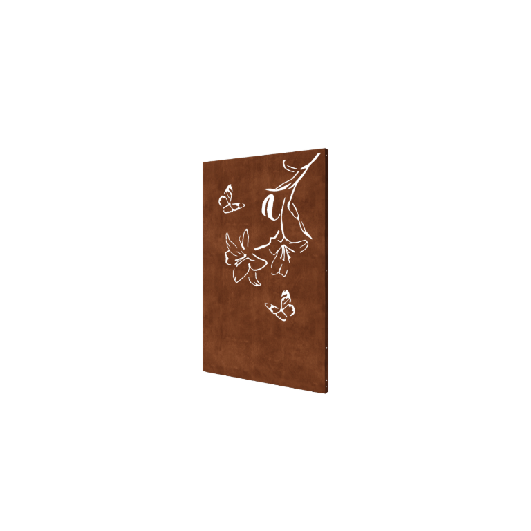 Vrtna plošča iz jekla corten lilija 120 x 6 x 190 cm