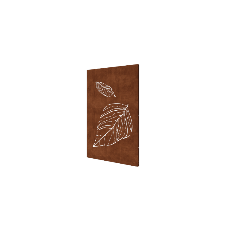 Vrtna plošča iz jekla corten veliki padajoči listi 120 x 6 x 190 cm