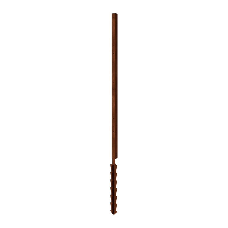 Stojalo iz jekla corten podporni zatič kotiček s 190 x 6 x 6 cm