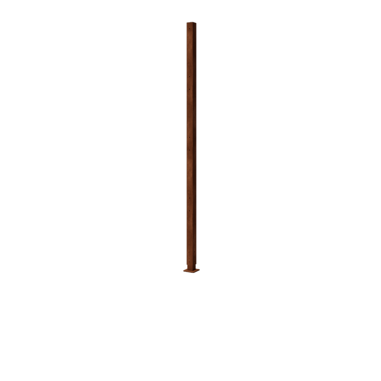 Stojalo iz jekla corten ravna podlaga kotiček s 190 x 6 x 6 cm