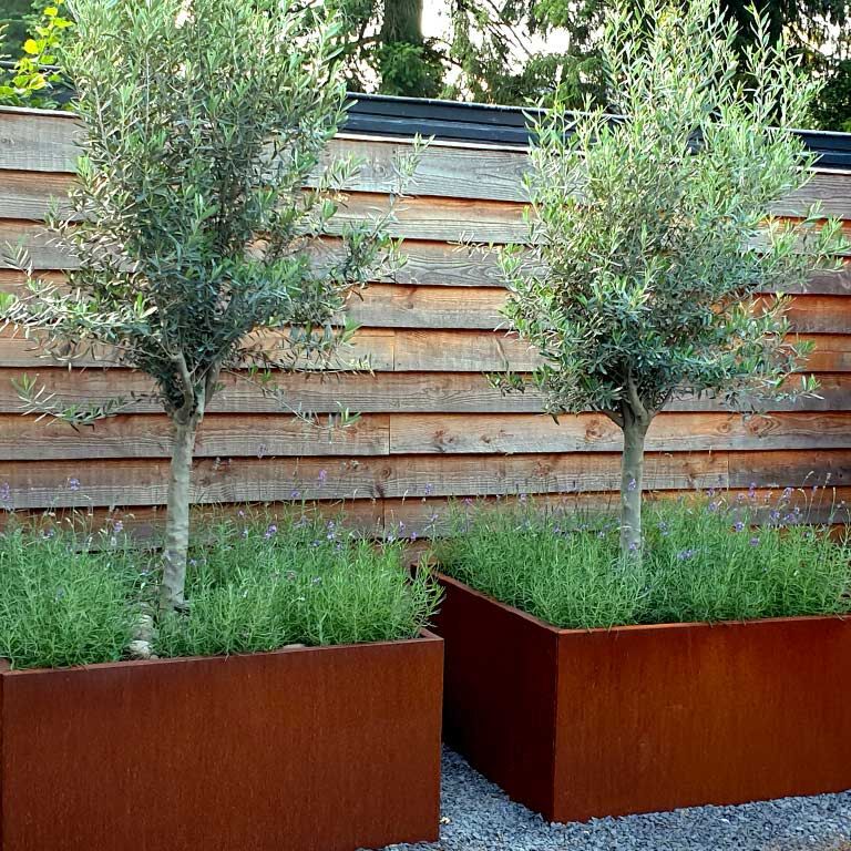 Korito za rože iz jekla corten Miami 120 x 120 cm