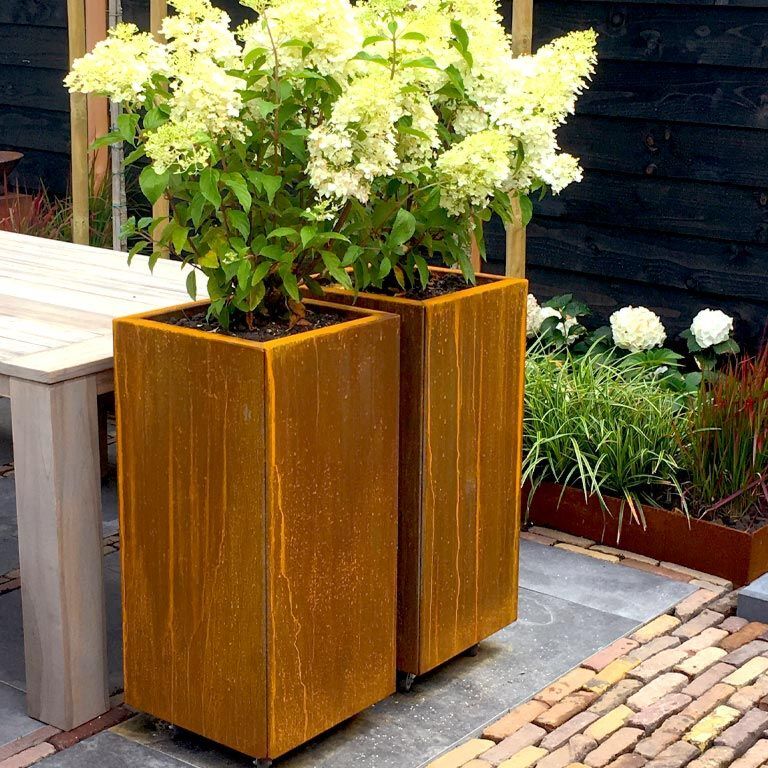Korito za rože iz jekla corten Miami 40 x 40 cm