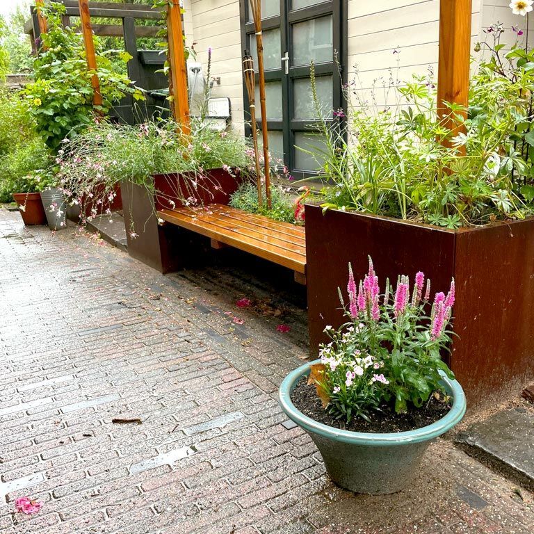 Korito za rože iz jekla corten Miami 70 x 70 cm