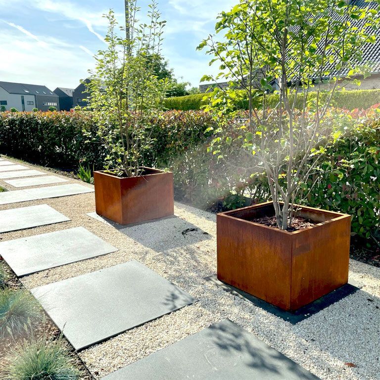 Korito za rože iz jekla corten Miami 80 x 80 cm