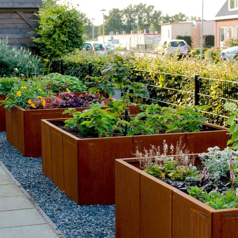 Korito za rože iz jekla corten Miami xxl 150 x 150 cm