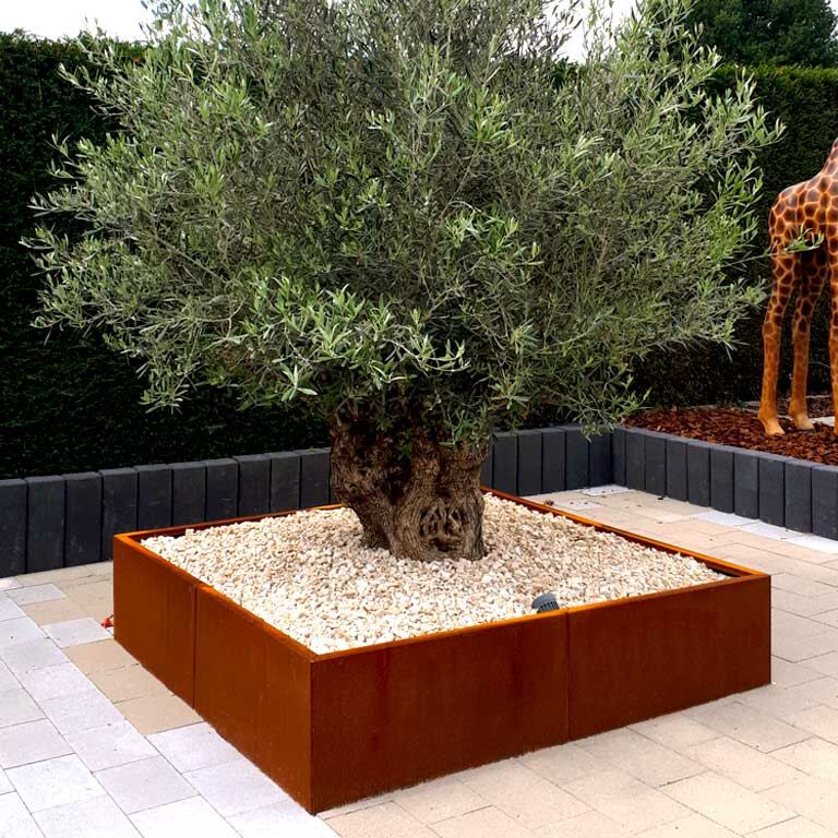 Korito za rože iz jekla corten Miami xxl 160 x 160 cm