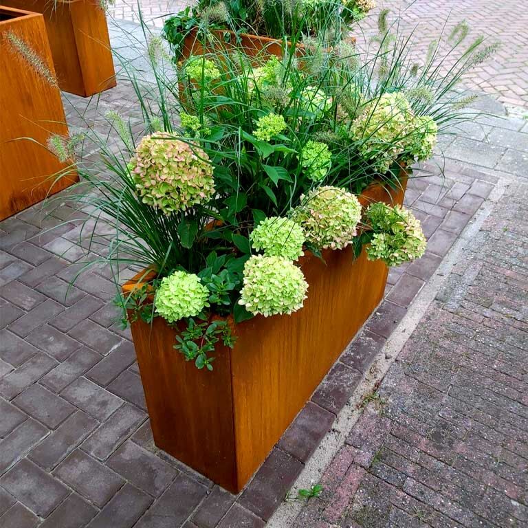 Korito za rože iz jekla corten Teksas 30 x 100 cm