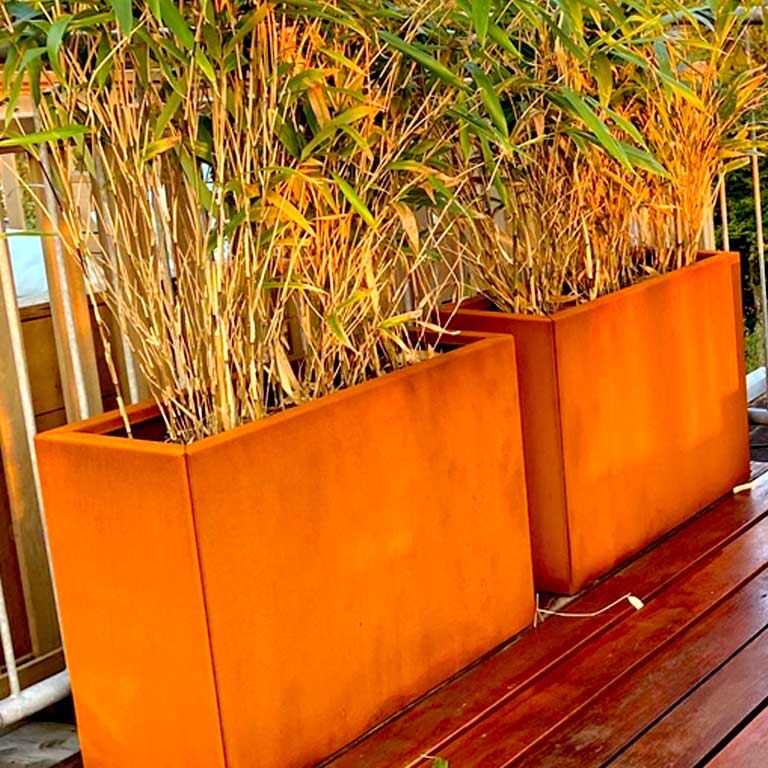 Korito za rože iz jekla corten Texas 30 x 120 cm