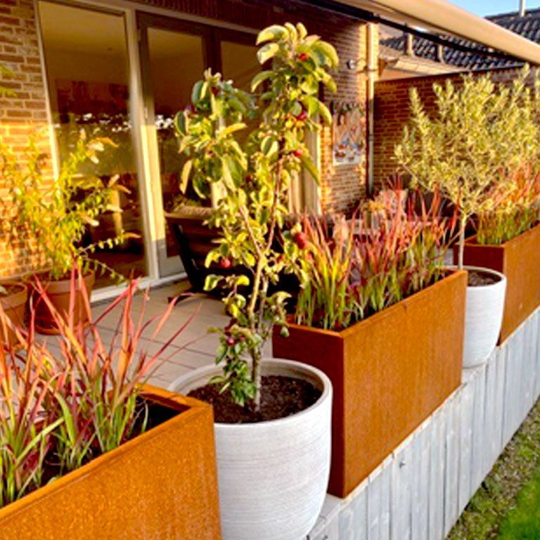 Korito za rože iz jekla corten Texas 30 x 120 cm