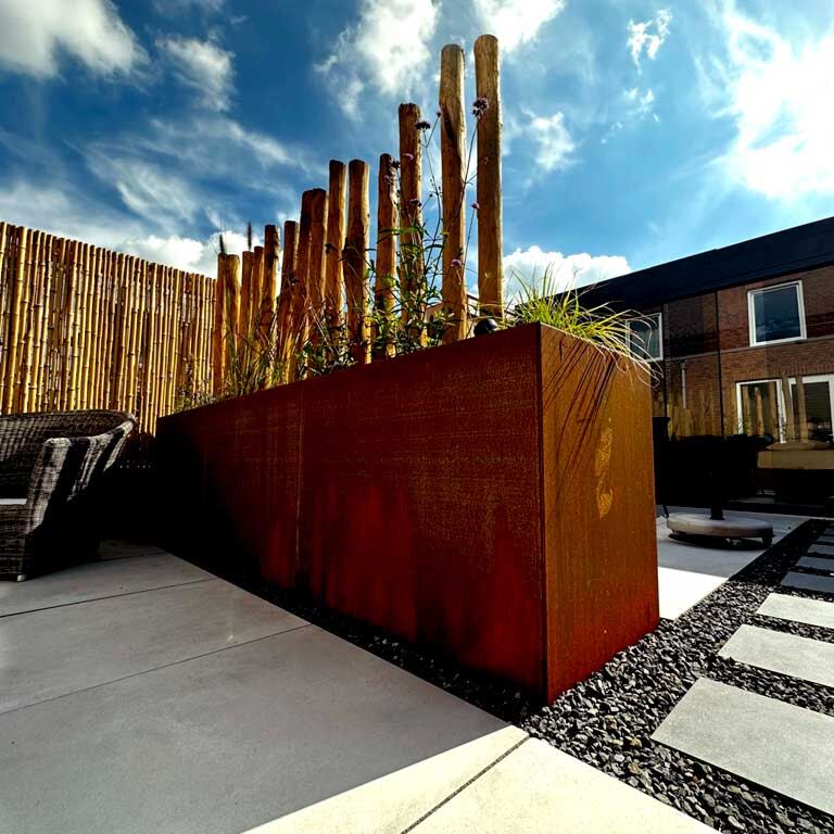 Korito za rože iz jekla corten Texas 30 x 120 cm