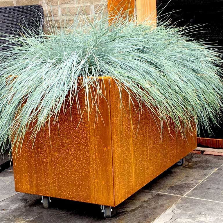 Korito za rože iz jekla corten Texas 40 x 80 cm
