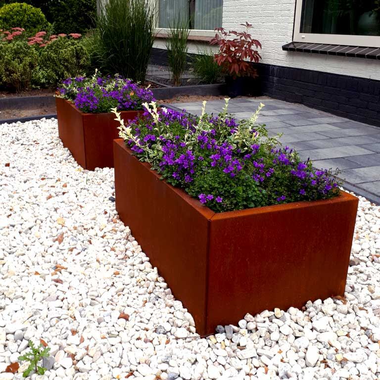 Korito za rože iz jekla corten Texas 50 x 100 cm